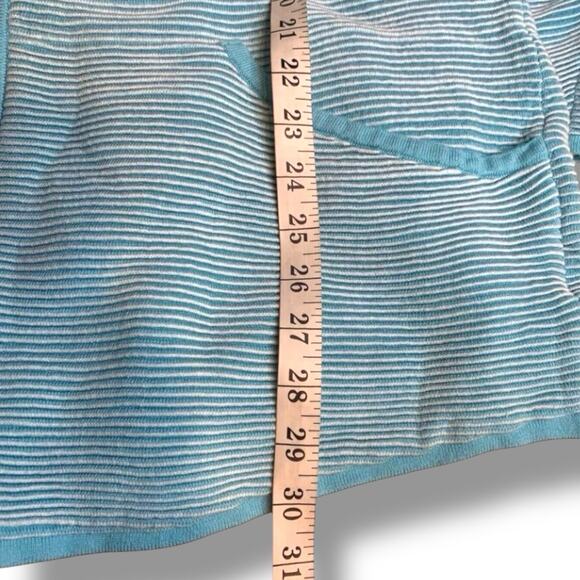 Soft Surroundings Jacket Womens Sz Large Full Zip Striped Leisure Blue Sky Knit - Picture 9 of 9